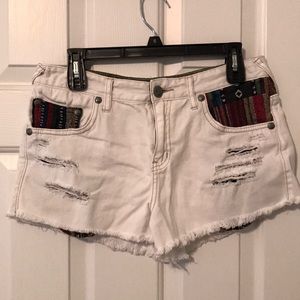Free people white denim shorts size 29